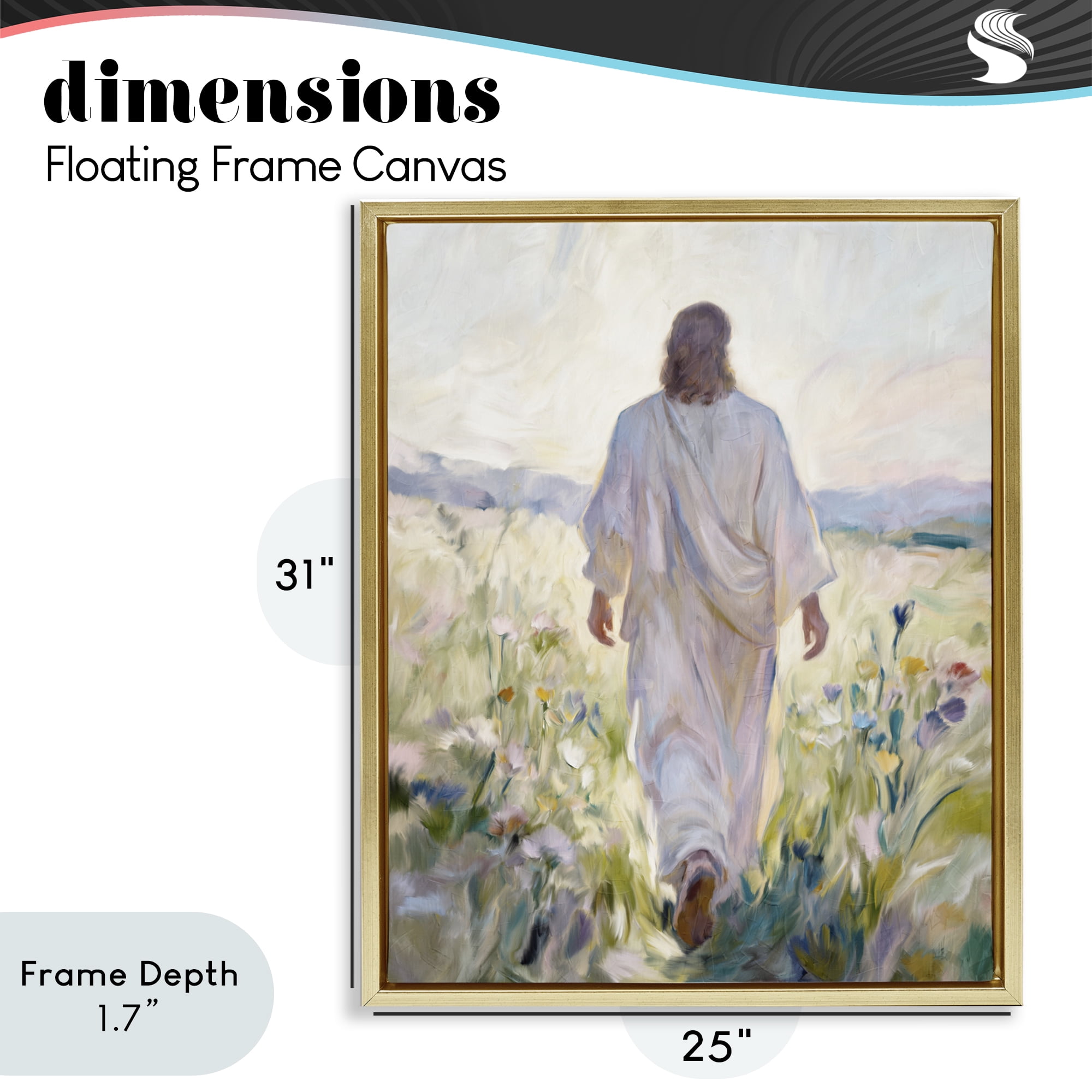 Stupell Industries Wildflower Faithful Follower Gold Framed Floater Canvas Wall Art, design by Kim Allen