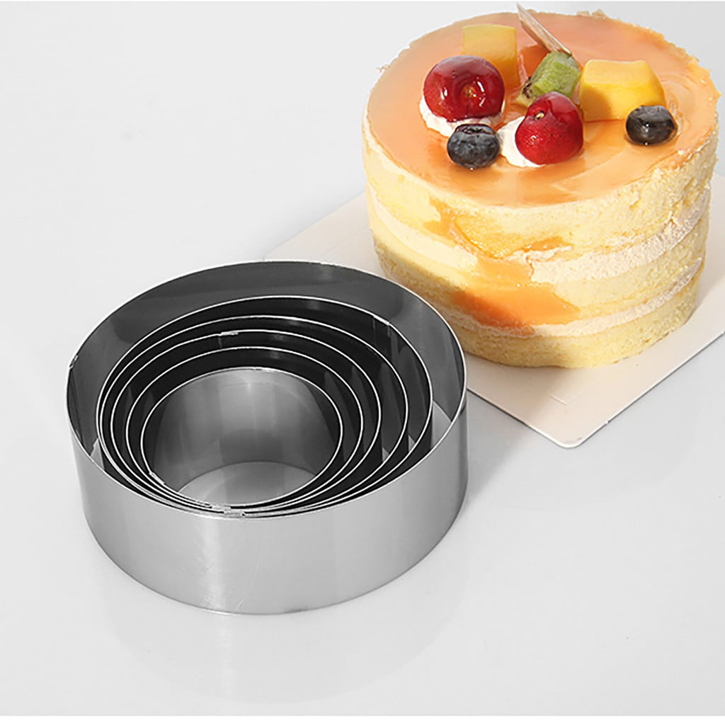1PC Stainless Steel Dessert Rings Cake Cutter Mousse Molds Baking Layering Tool 