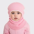 thumbnail image 3 of UngA Baby Girls Boys Knitted Winter Hat Scarf Toddler Kids Earflap Hood Scarves Caps Fleece Lined (Pink,1-6 Years), 3 of 5