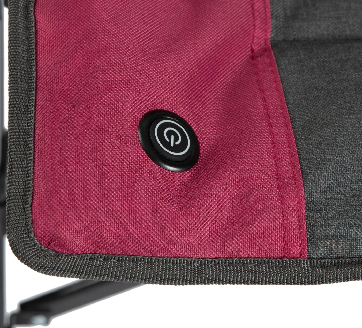 Luxury Heated Portable Camp Chair - Red/Grey - Great for Camping, Sports and the Beach