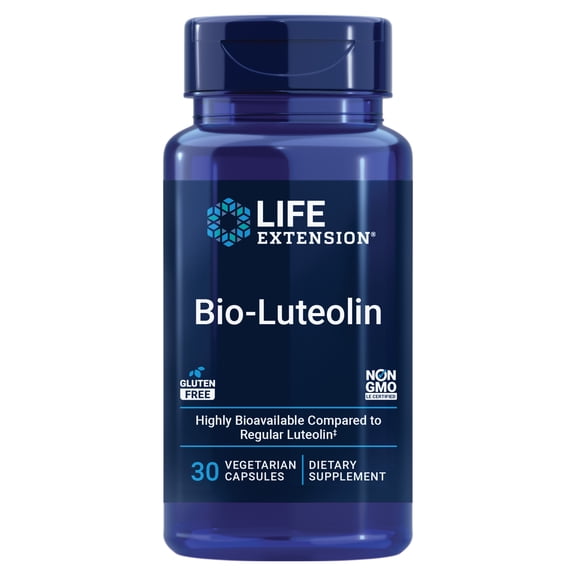 Life Extension® Bio-Luteolin™, Cellular Health, Healthy Aging, bioavailable Formula, Luteolin, Fenugreek Fiber, Gluten Free, Non-GMO, Vegetarian, 30 Capsules