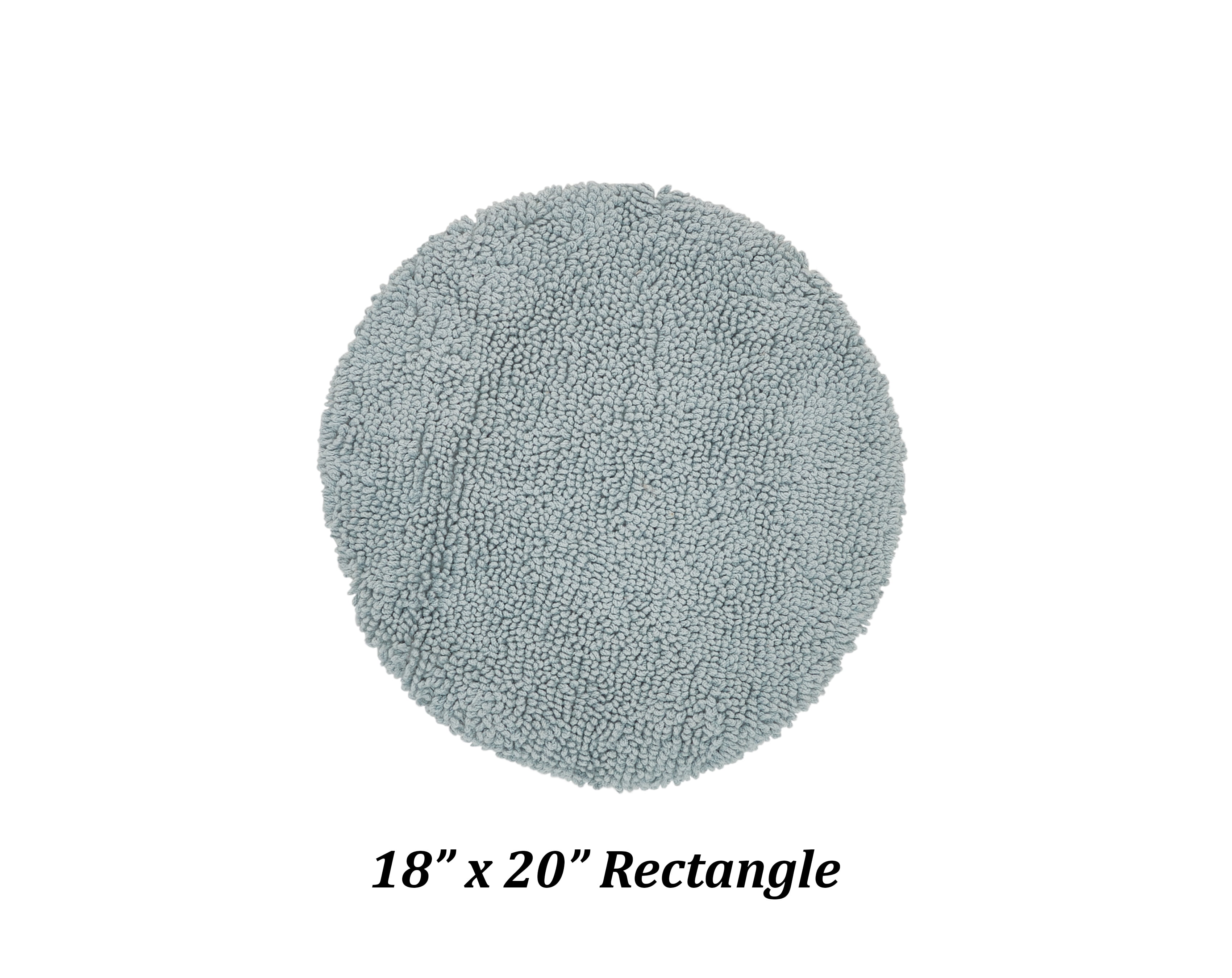 Better Trends 18" x 20" Toilet Lid Cover, 100% Cotton, Extra Soft Tufted Cover, Water Absorbent & Non Slip Bath Mat, (Blue) Granada Collection