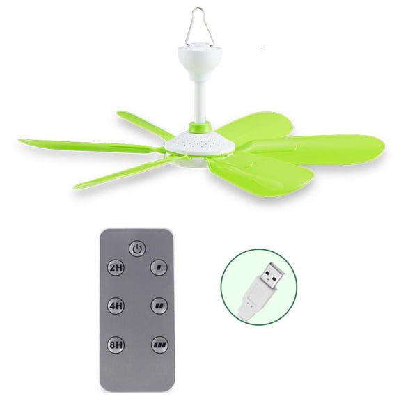 ANXPTIME USB Camping Fan Remote Control Timer 3-Speed USB Ceiling Fan Tent Canopy Fan