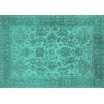 thumbnail image 1 of Ahgly Company Machine Washable Indoor Rectangle Oriental Turquoise Blue Industrial Area Rugs, 8' x 10', 1 of 4