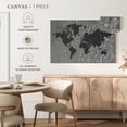 thumbnail image 5 of Elephant Stock Moon World Map Wall Art - Horizontal Canvas Wall Art - Living Room Wall Decor - Map Canvas - Gray And Black Decor - 24" x 16", 5 of 8