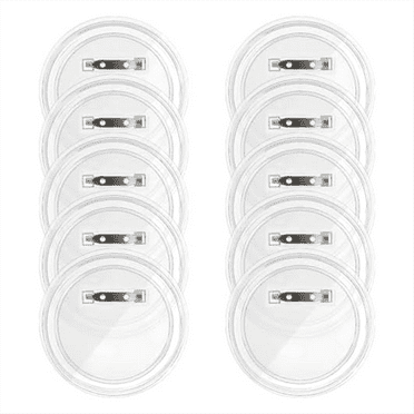 10 Sets of Button Making Blank Buttons Transparent Pins with Pin Back Parts for DIY Badges