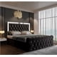 thumbnail image 2 of Headboard with Mirror Crystal Luxury Double Queen King Ottoman Gas Lift Velvet Fabric Upholstered Bedroom Furniture My Lux Decor Round, 2 of 6