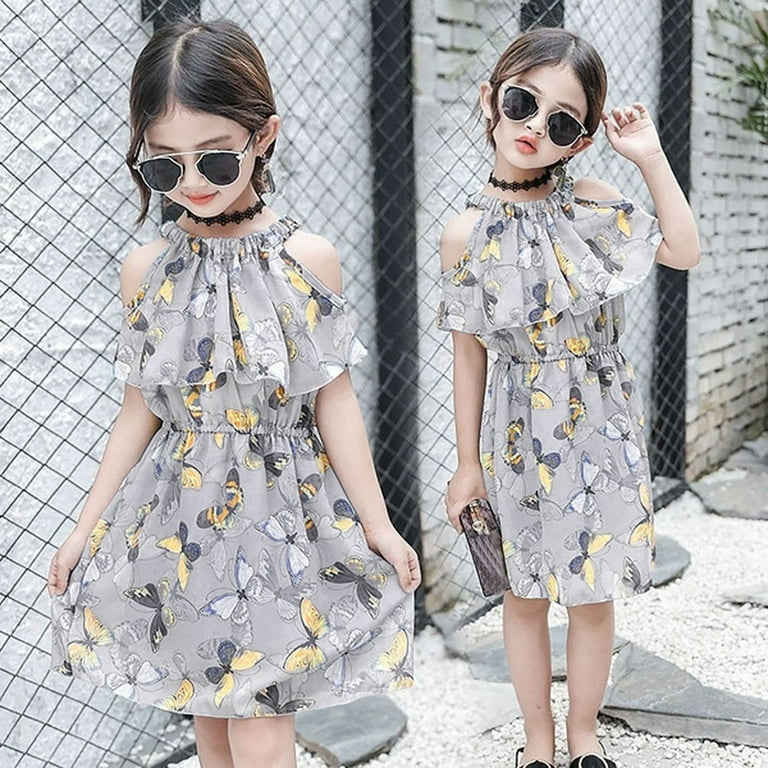 Hunpta Shoulder Dresses Girls Ruffler Kids Princess Teen Off Tulle Children Girls Dress Skirt Walmart