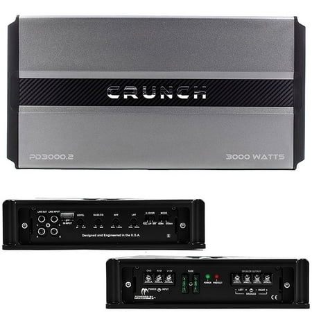 Pro Lightweight Amplifier Crunch Pd 3000.2 Pro Power Power Drive 2-channel Bridgeable Class AB Amp (Pro Power, 3,000 Watts Max) ()