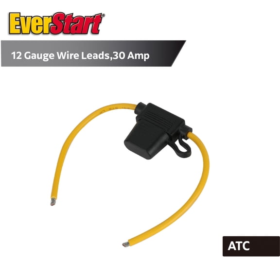 EverStart 12-Gauge Inline Fuse Holder for ATC/ATO Blade Fuses, 30A, Automotive and Marine Use
