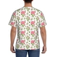 thumbnail image 3 of Qekee Rose Flowers Classic Fit T-Shirt Men's Shirt Men's Tight Short Sleeves for Exercise, Running, Mountaineering - Rose Flowers, 3 of 9