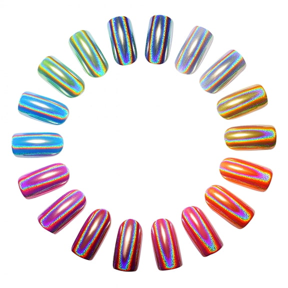 RAGUPEL Ultra-thin Multicolor Holographic Mirror Effect Nail Art Powder Chrome Pigment