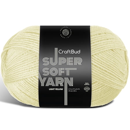 Lammaloe Acrylic Yarn For Crocheting And Knitting, (370 Yards) Worsted Medium #4 Crochet Yarn For Beginners, Light Yellow