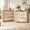 3 drawers(2pcs), variant on Holliwill 29.5"W Nightstand with Charging Station, 3 Drawers Dresser, Rattan Bedside Table Boho Bed Side Tables End Table with Type-C, USB Port for Bedroom, Natural Oak