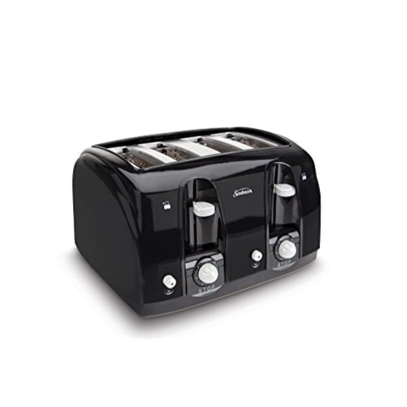 Sunbeam 4-Slice Toaster, Black with Electronic Toasting Technology, Extra Wide Slots