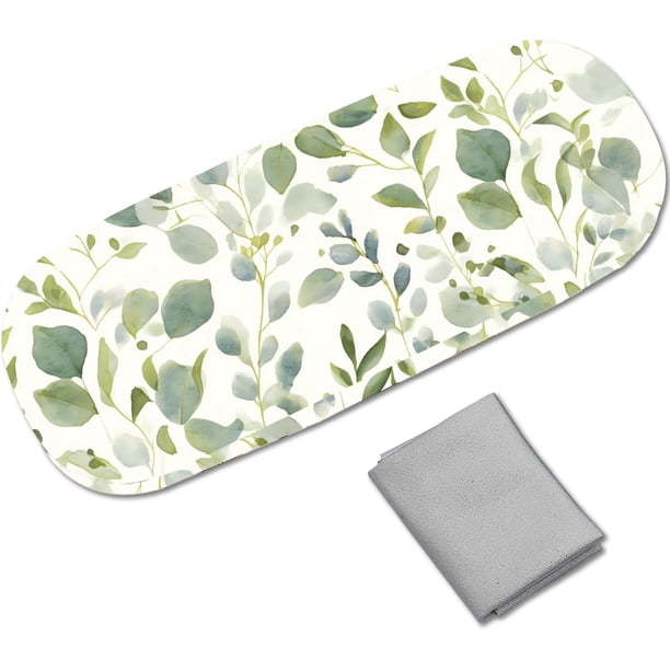 Estuche rígido para gafas, estuche de cuero para gafas, estuche para gafas de sol, estuche delgado, portátil, con tapa tipo almeja, estuche protector, funda con paño de limpieza.