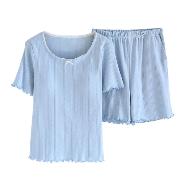 Pantalones de Pijama Suave Color Sólido Suelto Invierno Grueso Y Cálido Pantalones de Camiseta de Pijama Conjunto de Colores de Agua