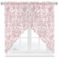 thumbnail image 2 of Pastoral Flowers Swag Curtain Valance for Windows, Vintage Red Flower Farmhouse Plant Window Treatments Short Swag Topper for Kitchen Windows Bathroom Bedroom, 36"x36", 2 of 8