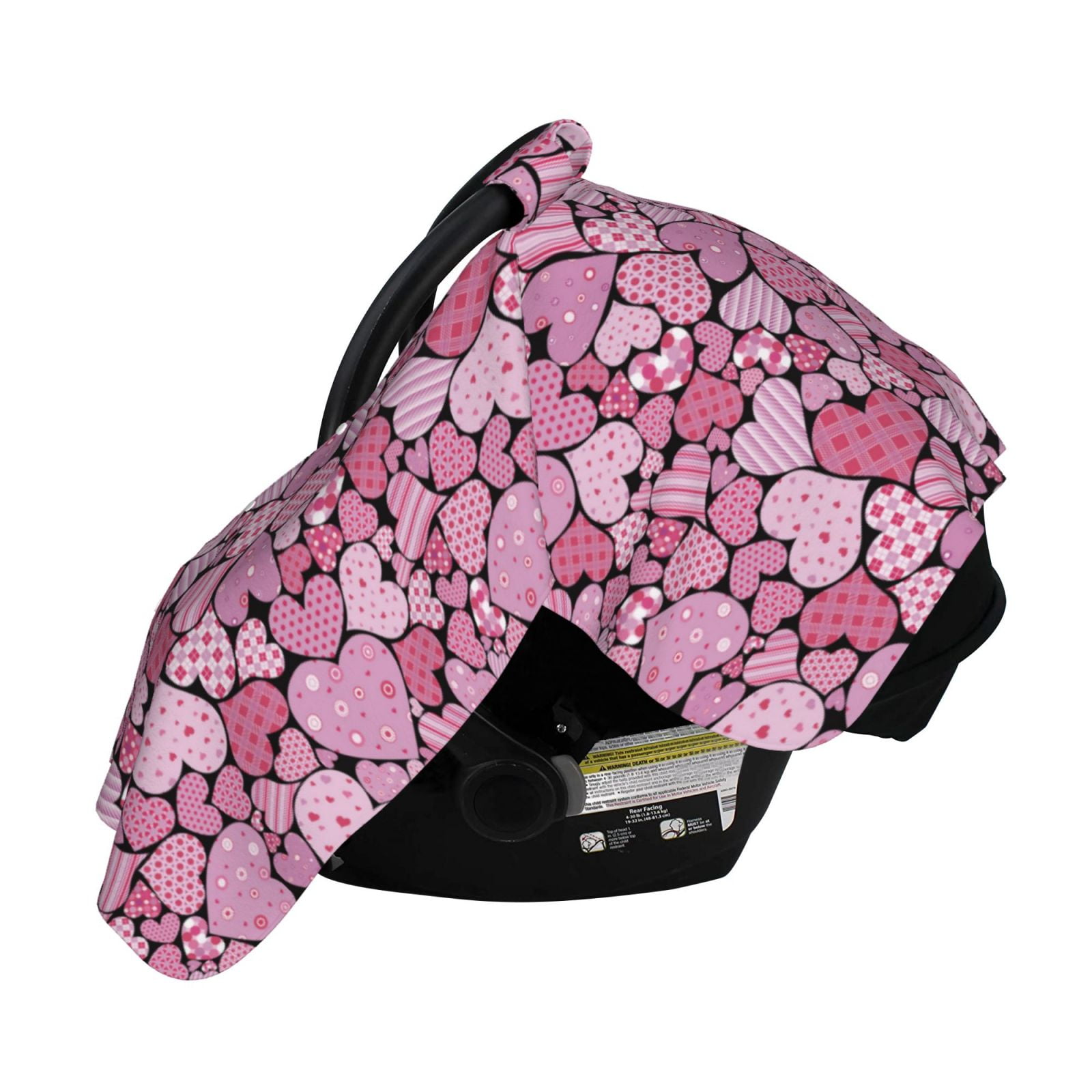 Naloa Sweet Heart Baby Car Seat Cover, Breathable Baby Carrier Cover, Multiuse Baby Carrier Cover & Nursing Breastfeeding Cover
