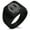 Black, variant on Stainless Steel Majesty Thor's Hammer Mjolnir Viking Geometric Pattern Biker Style Polished Ring