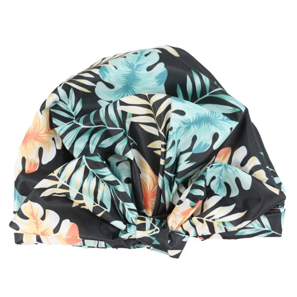 Inteprter Gorros para el cabello seco para ducha, cubierta de banda elástica resistente al agua con estampado de flores, turbante, sombrero rizado Type3 NO3 Inteprter HA062078-02B