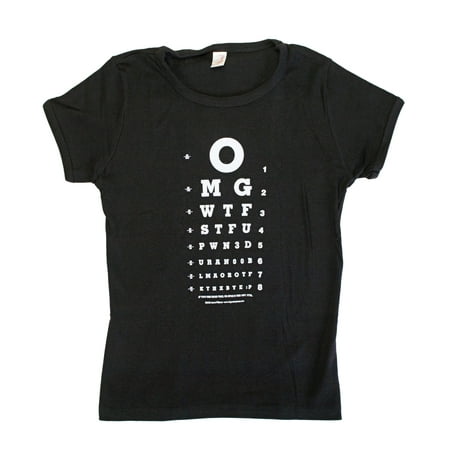 Internet Geek Eye Chart Omg Wtf T-Shirt | 2XL (Best Internet Wtf Compilation)
