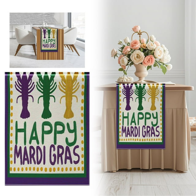 Binwennn Brazil Carnival Decoration Holiday Printed Table Flag Linen Breathable Holiday Table Decoration Tablecloth Kitchen Coffee Table Small Tablecloth 12.99.87inch Table Banner Extra Long Table