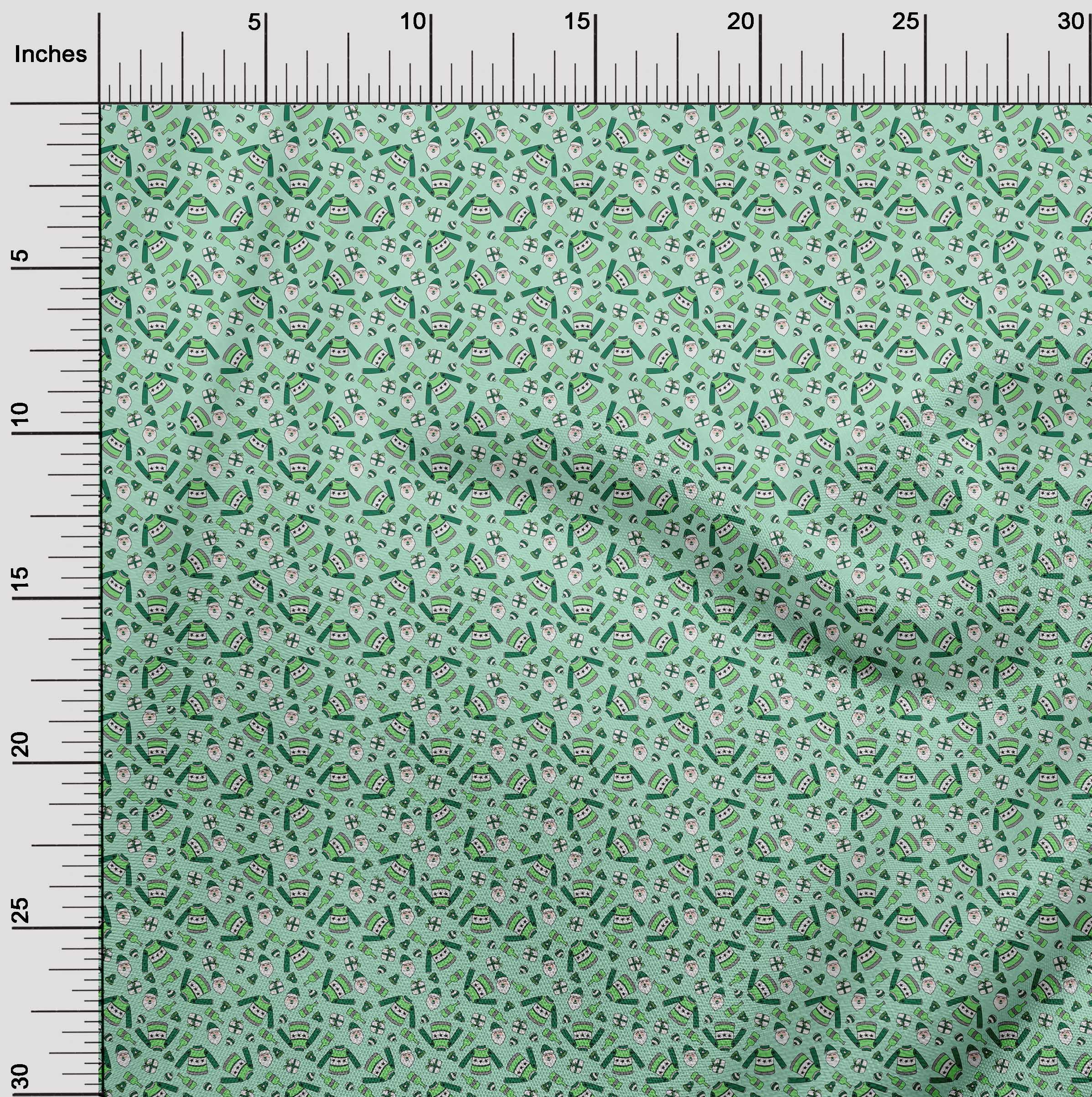 oneOone Polyester Spandex Light Mint Green Fabric Christmas Diy Clothing Quilting Fabric Print Fabric By Yard 56 Inch Wide