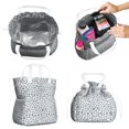 thumbnail image 2 of Blue Christmas Snowflake Pattern Drawstring Lunch Bag Women - Drawstring Lunch Bag Insulated for Work Office - Stain-Resistant Large Lunchbags for Women with Multi-Pockets, 2 of 6