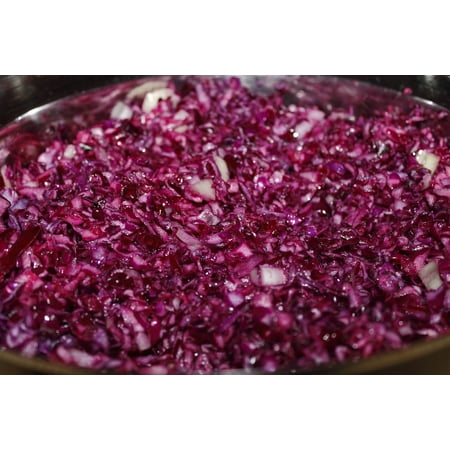 Canvas Print Red Cabbage Herb Food Coleslaw Salad Kohl Stretched Canvas 32 x (Best Way To Shred Cabbage For Coleslaw)