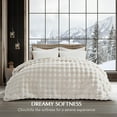 thumbnail image 3 of EVERGRACE Ultra Soft Luxury Fluffy Faux Rabbit Fur Throw Blanket, Thick Warm Bubble Throw for Bed, Cozy Plush Reversible Blankets for Couch, Chair, Sofa, Ivory White, 80x90 Inches, 870 GSM, 3 of 8