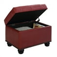 thumbnail image 4 of Pouf de Rangement Designs4Comfort 5e Avenue en Simili Cuir Boutonné Rouge, 4 of 4