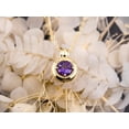 thumbnail image 2 of Silver & Stone Jewels Round Cut Purple Cubic Zirconia 14K Yellow Gold Finish Women's Pendant Necklace, 2 of 5