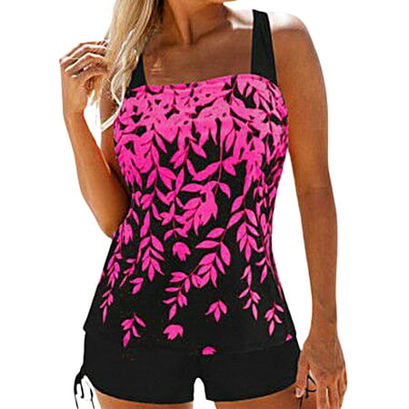 JBEELATE Plus Size Swimsuits for Women 2pcs Bathing Suits Tankini Swim Dress with Low Waist Shorts