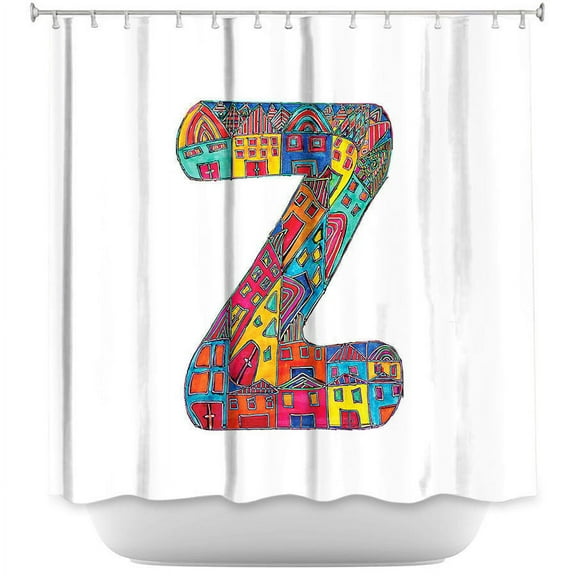 Shower Curtains 70" x 73" from DiaNoche Designs by Dora Ficher - Alphabet Letter Z