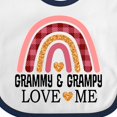 thumbnail image 4 of Inktastic Grammy and Grampy Love Me Grandchild Rainbow Girls Baby Bib, 4 of 4
