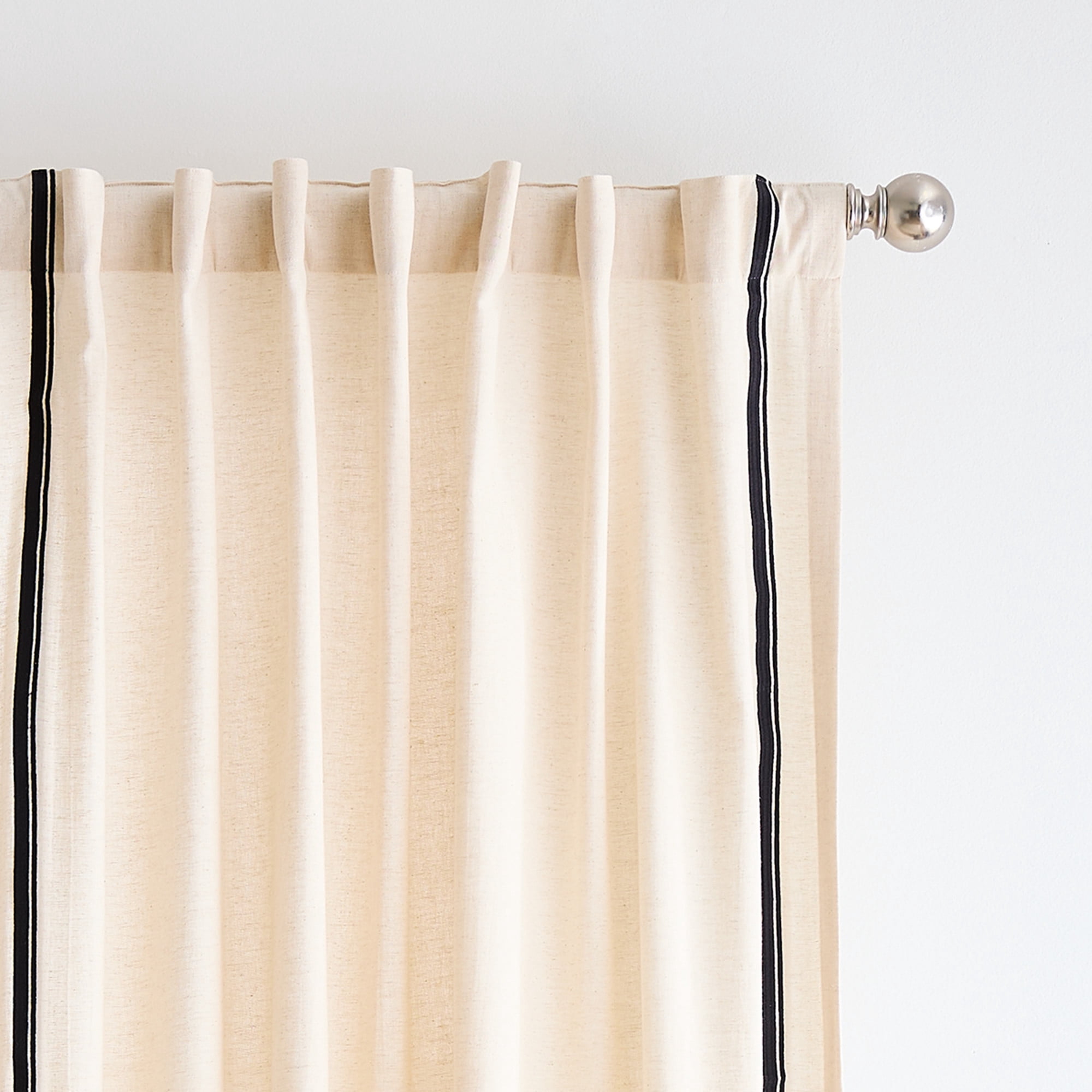 Martha Stewart Annika Curtain Panel Pair, Linen, Back Tab, Light Filtering, Indoor, Adult, 2 Piece Set, 50"x 84"