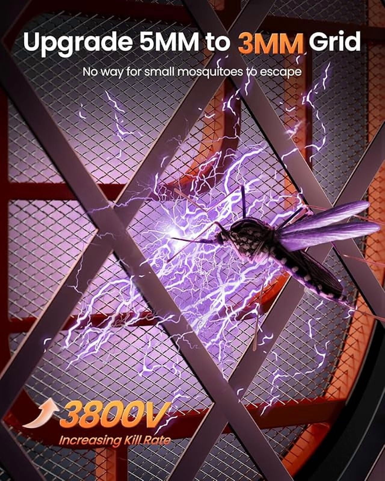 Electric Fly Swatter, 3800V Battery Powered Handheld Fly Zapper, 3-Layer Protection Grid Bug Zapper Racket for Home Bedroom Kitchen Office Backyard Patio Indoor Outdoor