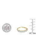 thumbnail image 3 of Dazzlingrock Collection Round Aquamarine & White Diamond Bridal Anniversary Wedding Band for Women (0.12 ctw, Color I-J, Clarity I1-I2) in 18K Yellow Gold, Size 9, 3 of 4
