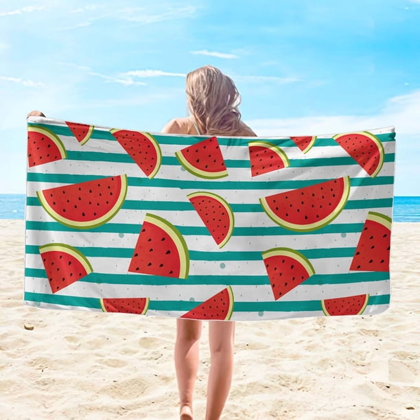 Microfiber Beach Towel Super Colorful Bath Towel Sandproof Beach Blanket Multi-Purpose Towel For Travel Swimming Pool 30x60 Inch