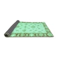 thumbnail image 2 of Ahgly Company Indoor Round Oriental Turquoise Blue Modern Area Rugs, 5' Round, 2 of 4