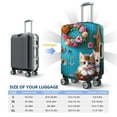 thumbnail image 3 of Salouo Whimsical Cats and Flowers Scene Pattern Travel Dust-proof Suitcase Cover, Softside Suitcase Protector Luggage Cover Protector for 18-32inch ,Not Included Suitcase, 3 of 8