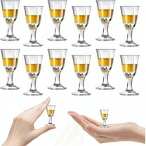 Yoqb 12 Pack 0.4 Oz Shot Glasses Set, Mini Wine Glasses, 10ml Whiskey Shot Glass Set, Clear Aperitif Glasses, Cute Shot Glasses for Vodka, Cocktail, Liquor A1014