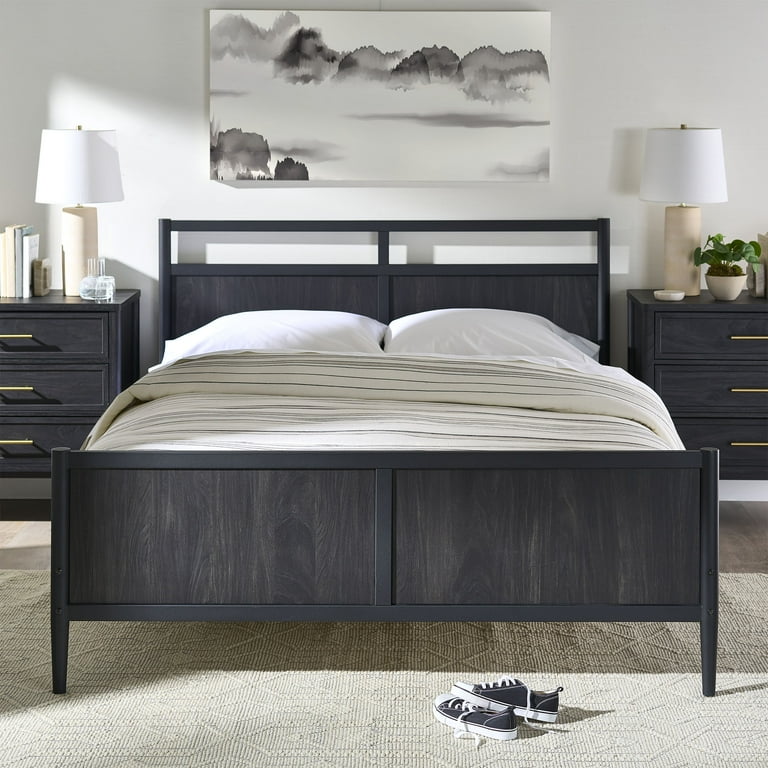 Better Homes & Gardens Oaklee Queen Bed, Charcoal Finish - Walmart.com