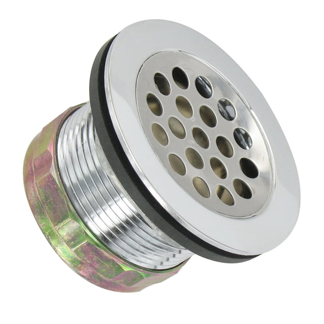 Valterra Waste Water Drain A01-2012VP For RV Showers; Fits 1-3/4 Inch Drain Hole and 1-1/2 Inch P-Traps; With 2-1/2 Inch Stainless Steel Flange