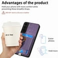 thumbnail image 4 of for Samsung Galaxy S22 Plus Wallet Case with Detachable Card Holder & 360° Rotation Finger Ring Holder Stand, Shockproof PU Leather Phone case with Card Slot for Men Women for S22 Plus, Purple, 4 of 11