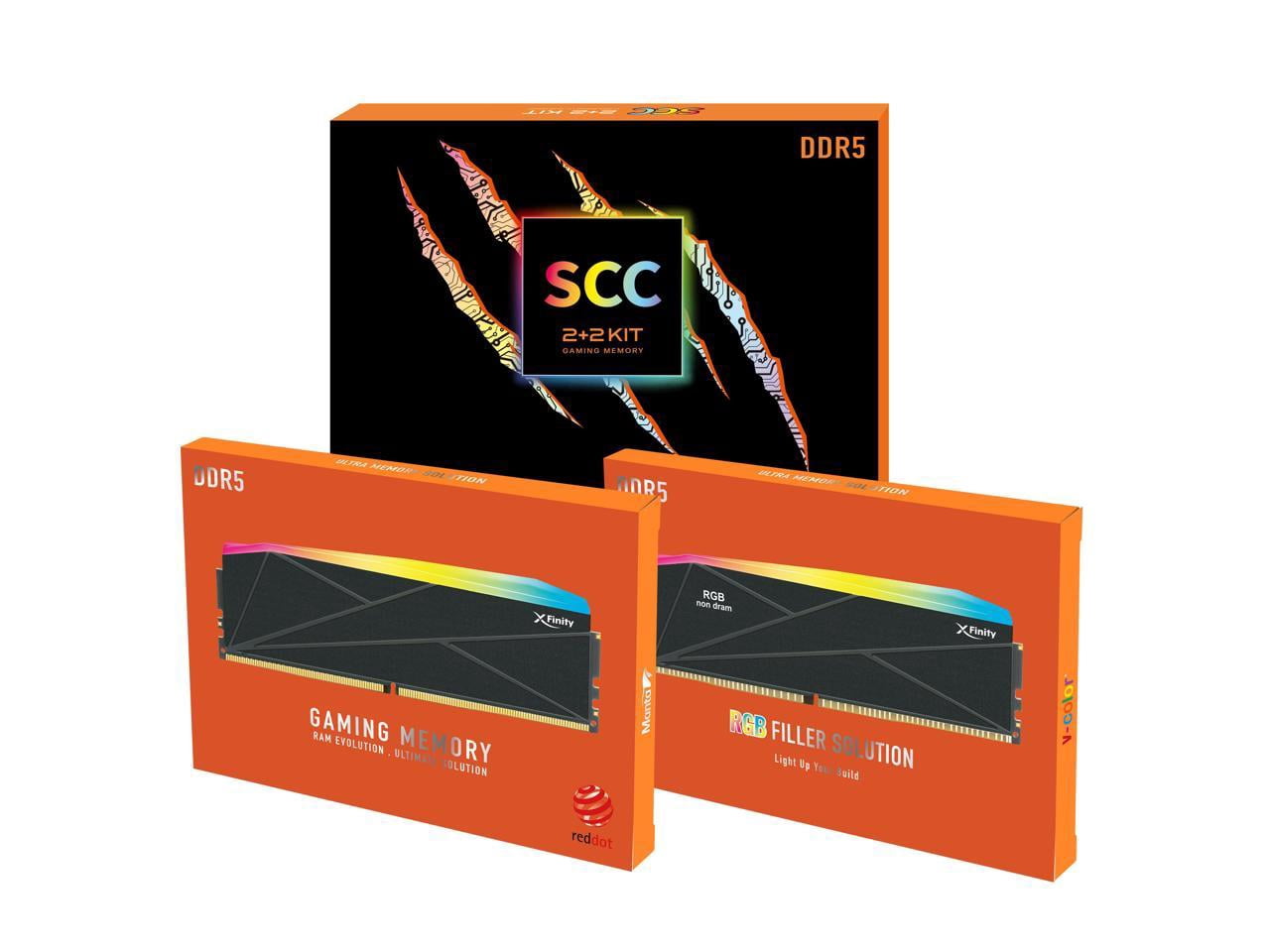 V-COLOR DDR5 SCC 2+2 KIT Manta XFinity 48GB(24GBx2) 8200MHz CUDIMM 