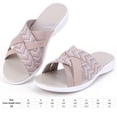 thumbnail image 2 of Mujeres Slippers de cojín gruesos ancho ancho correa cruzada deslizamiento en toboganes sandalias de playa casuales de punta abierta ligera para verano, 2 of 9