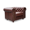 thumbnail image 2 of Sillón Individual de de Piel Genuina Clásico Capitonado, 1 plaza, Modelo Chesterfield P/V, Color Tabaco, Elegante, cómodo y Moderno, Hecho en Mexico. Medidas 110 X 90 X 80 cm., 2 of 6