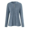 thumbnail image 4 of felwors Womens Long Sleeve Henley Shirts Button Down Tunic Tops Fall Lightweight Sweaters Business Casual Blouses 2025 Dark Blue, XL, 4 of 6